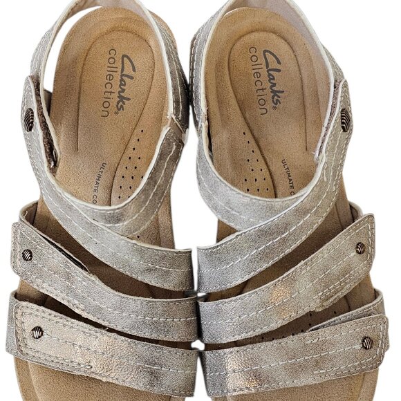 Clarks Collection Calenne Clara Sandals, Comfort, Bronze Metallic, Womens 7.5 - Picture 4 of 8